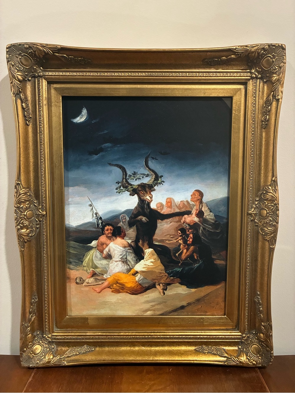 Goya Witches Sabbath Framed Print 17x21 Ornate Gold Devil Coven Gallery Wall Art